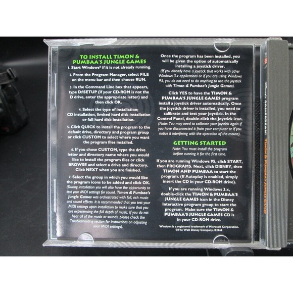 Timon & Pumbaa's Jungle Games (PC) USED - Picture 6 of 8